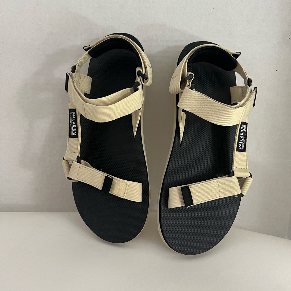 Palladium Cream and Black Sandals